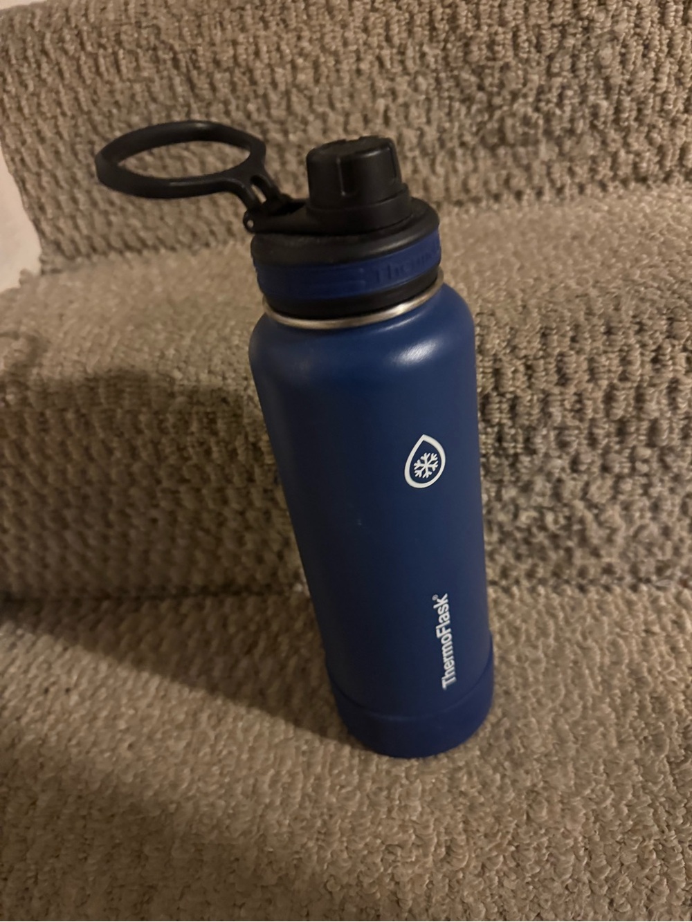ThermoFlask Blue Insulated Stainless Steel Water Bottle with Handle